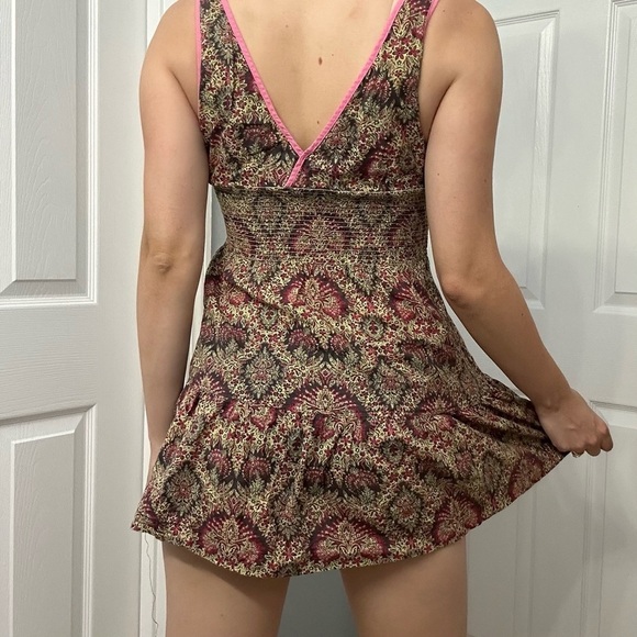 Free People Dress Mini Tunic Boho V-Neck Fairy Casual Summer Size 2 Extra Small - Picture 2 of 7